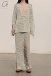 SWAYING/KNIT floating line slim long skirt SW23AW3B33 off-white